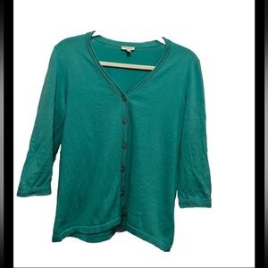 Talbot’s v-neck cardigan sweater Women’s PS Small petite teal‎ green